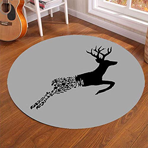 Tapis rond antidérapant et anti-décoloration MU pour chaise salon