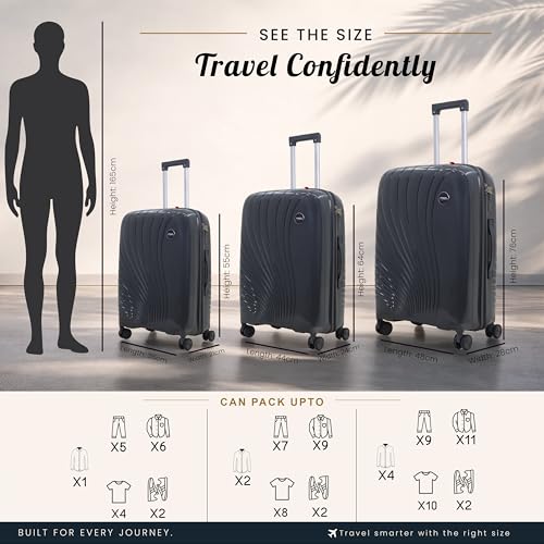Image of AMERICAN TRAVELLER New York Trolley Bag | 360 Disc Spinner Wheels | Durable Hard Shell , TSA Type Lock , Spinner Trolley Luggage, 360 Disc Spinner Wheels