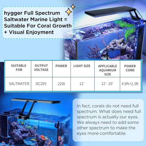 Hygger HG-990-SEA Clip On 24/7 Saltwater Aquarium Led Light thumb #1