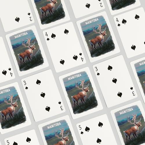 Baraja Poker Manitoba Estudio Acuarela Caribú 52 Cartas miniatura 4