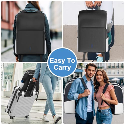 backpack for ps5 slim pro console full protection ps5 carrying case travel bag large capacity ps5 storage bag for dual controllers ps portal laptop game cards ps5 backpack with 3 cable pouch