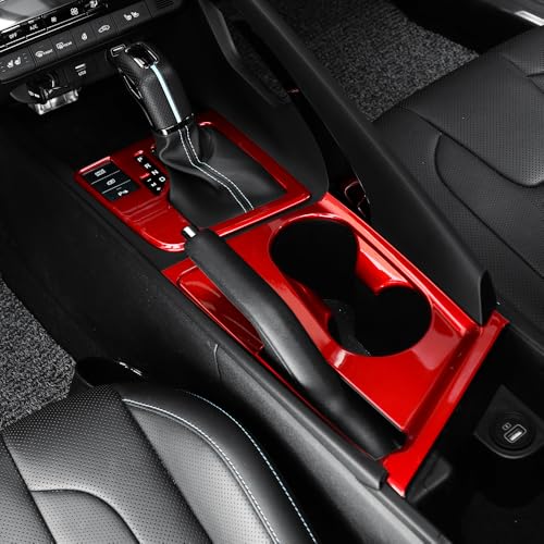Cnaurda Car Center Console Trim,Interior Gear Shift Panel Frame Cover Compatible with Hyundai Elantra N 2023-2025 Interior Accessories (Red)