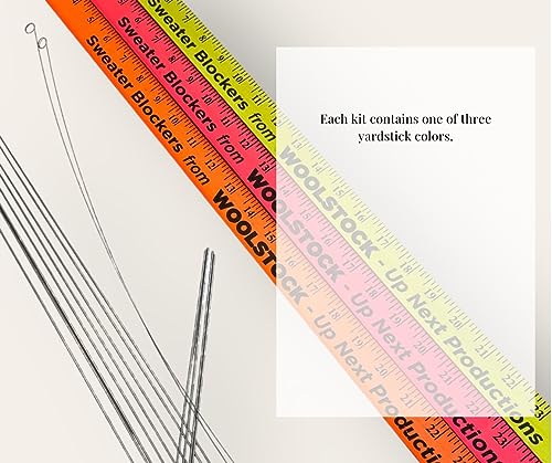 Leslye Solomon's Blocking Wires Kit - The Original Knitting & Crocheting Blockers kit, with Multiple Lengths, a neon Yardstick, 30 T-pins and Leslye's Blocking Facts and Instructions - Thumbnail 4