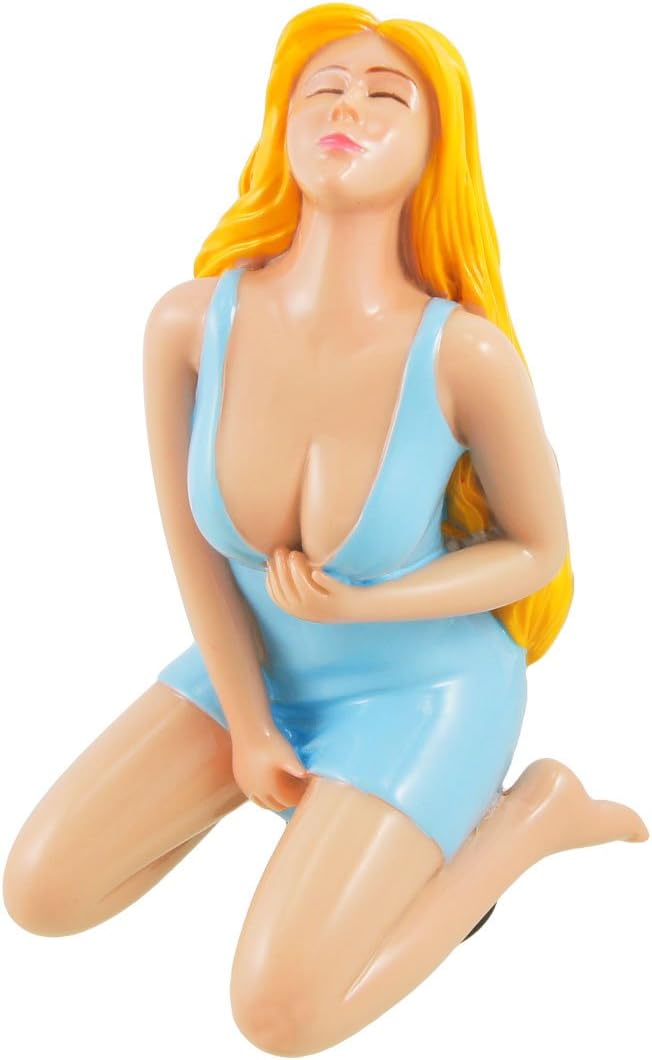 Manso Blue Dress Yellow Hair Sexy Girl Ceramic Body Gear Shift Knob for Car Auto