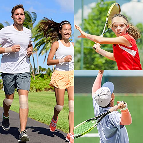 Image of 12 Rolls Pre Wrap Athletic Tape Bulk Underwrap Athletic Tape, Skin Color | Foam Sports Wrap for Wrists Hands Ankles Knees Headbands Soccer Football Baseball Gymnastics Fitness