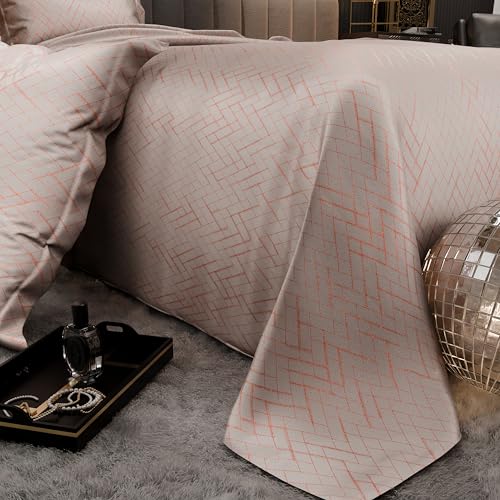 Image of Stoa Paris 300TC UltraSatin Printed Double Bedsheet with 2 Pillow Covers, Gentle on Skin & Hair, Wrinkle & Fade Resistant, Home Decor, Gift for Couple, Starlit Night - Champagne (228cm x 254cm)