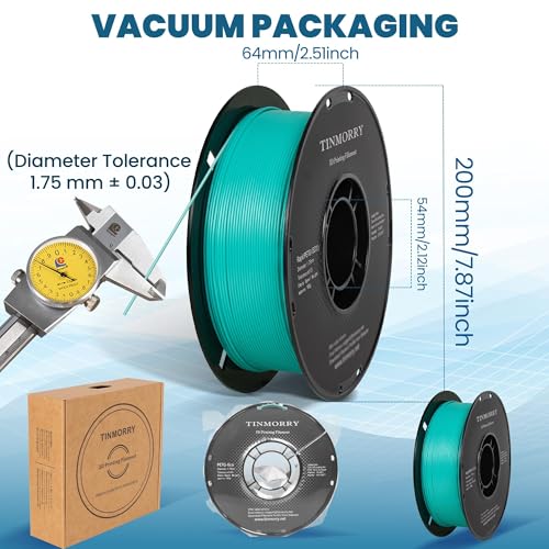 Image of TINMORRY PETG Filament 1.75, Rapid PETG-Eco 3D Printer Filament, Compatible with Most FDM 3D Printers, 1 KG 1 Spool, Mint Green