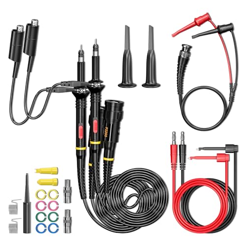 Goupchn - Goupchn Oscilloscope Probes Kit 200Mhz with Accessories Test Leads Kit BNC to Test Hook Cable 4mm Banana Plug to Test Hook Clip Leads