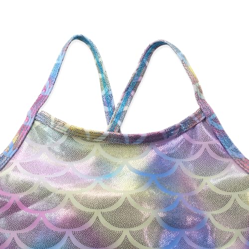 Girls Swimsuits Glittering Mermaid Scales for Kids One Piece Beach Clothes 2-8Years3