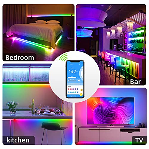 Sanwo Rgb Ic Led Strip Light 65.6Ft Dream Color 360 Leds, 142 Dynamic Chasing Modes, Remote And App Control, Sync With Music For Bedroom #TOP6