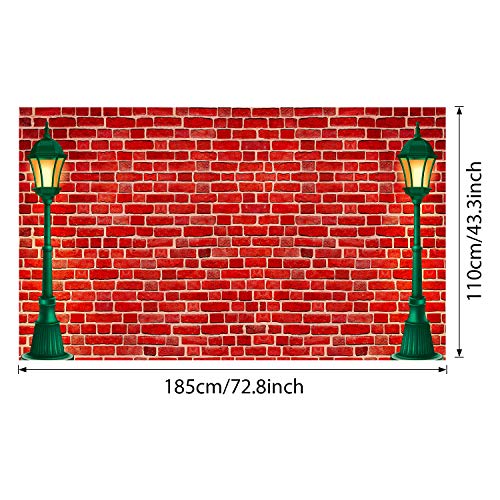 Fondo decorativo pared de ladrillo rojo 185x110 cm miniatura 2