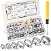 MIAHART 80 Stücke Schlauchschelle Set 6-38mm Einstellbare Edelstahl Rohrschellen 7 Größen Schlauchklemmen für Waschmaschine, Garten, Spülmaschine, Pool, Auto