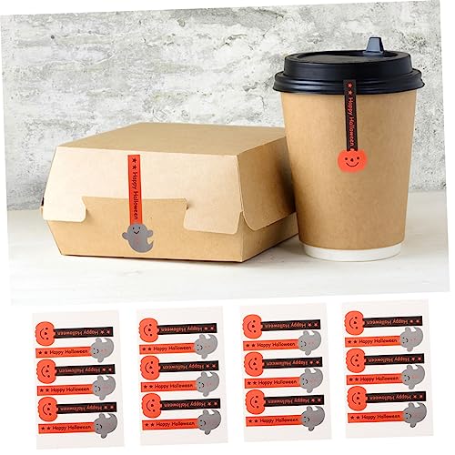 Stobok 0433HM18A0R 60Pcs Sealing Stickers Round Seal Stickers Halloween Label Stickers Packaging Sealing Sticker Sealing Label Long Strip Sealing Sticker Cookie Sealing Sticker Candy Set thumb #3