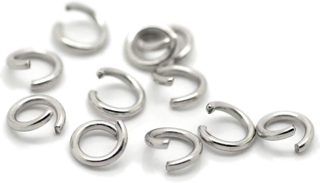 500 Pieces - 304 Stainless Steel Jump Rings - 6mm - 18 Gauge (1mm Thickness)