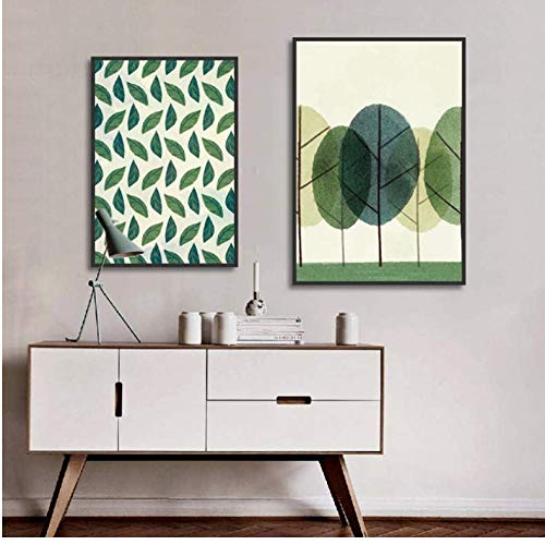 Peinture toile feuille moderne 50x70 grand format pour mur art