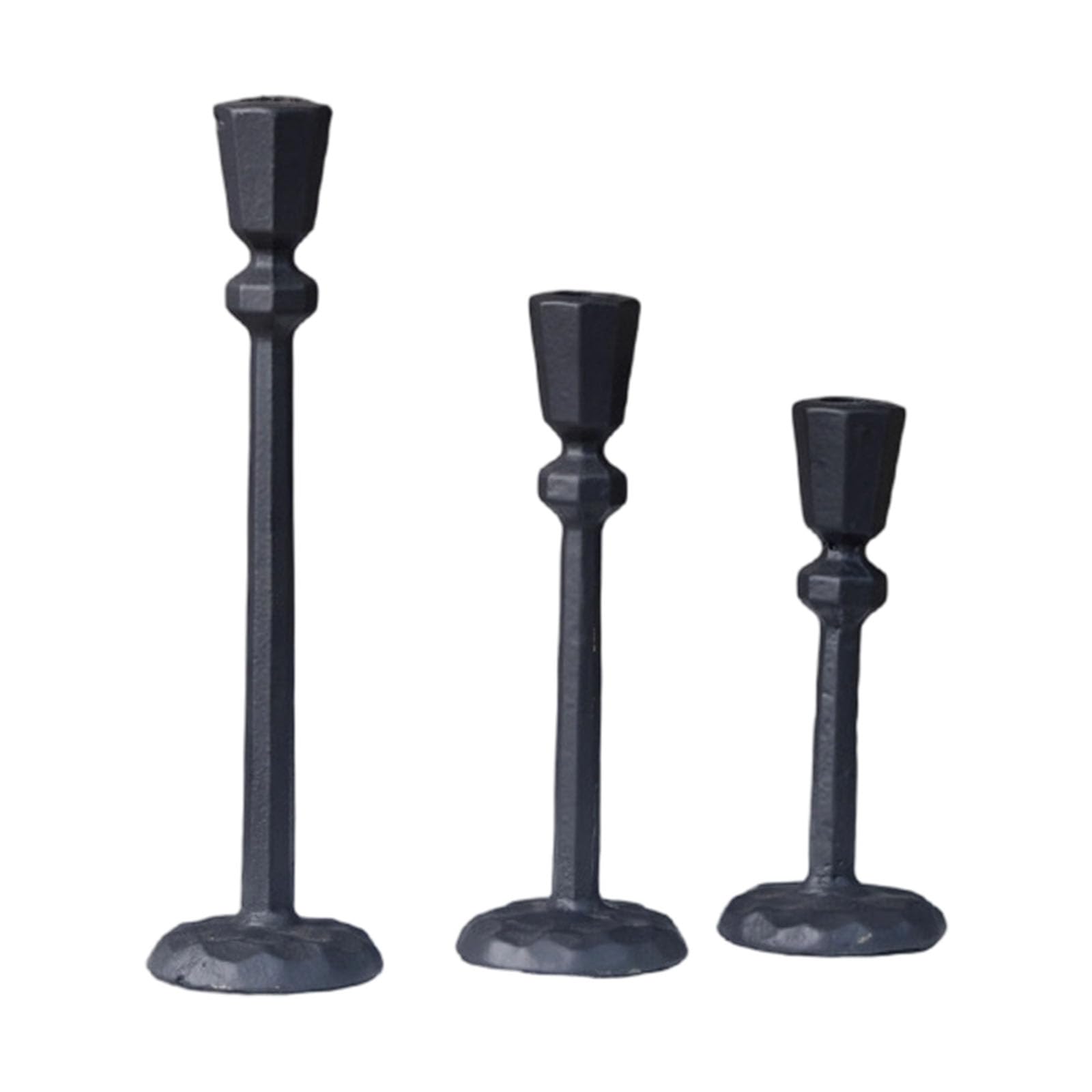 Modernes Eisen Kerzenständer Set, 3-teilig, antike Mittelstücke, Dekoration für Kaminsims, Esstisch, Diwali, Weihnachten, Hochzeit, Stagered Heights, Moderne Kerzenständer
