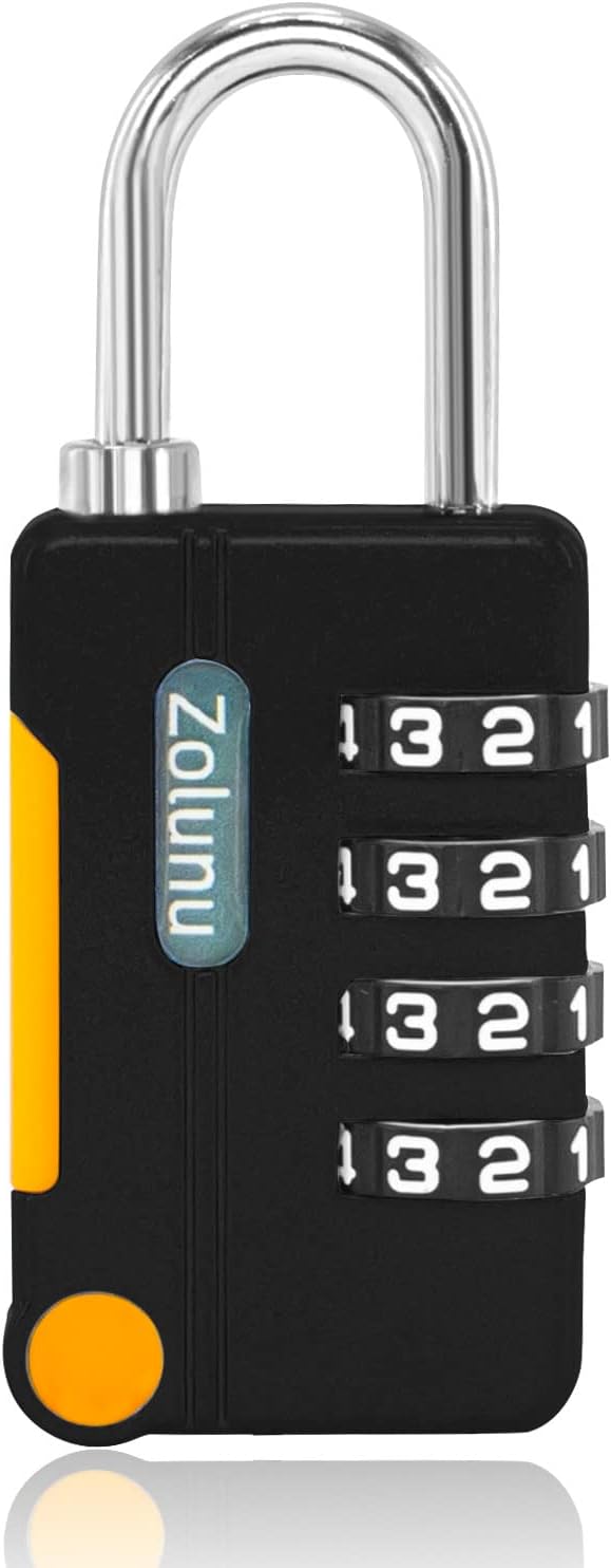 Combination Padlock, 4 Digit Combination Lock for School, Gym and Sports Locker, Fence, Gate, Toolbox, Suitcase, Backpack, Reel Cabinet