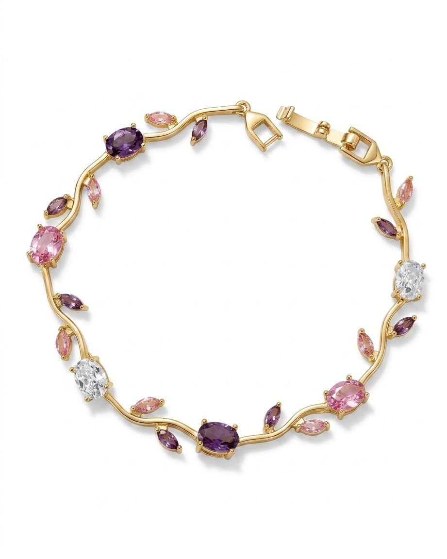 Tulip Bracelet for Women and Girls | Trending Golden Hand Cuff | Fashionable and Stylish Floral Jewelry-image-25