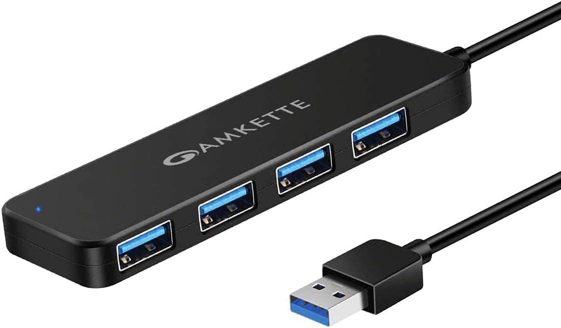 Amkette 4 Port Superspeed USB Hub 3.0 for PC/Laptops, Portable Data Hub ...