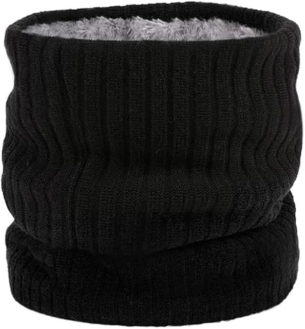 HGDGears Fleece Neck Warmer Windproof Thermal Knitted Snood Scarf for Men Women Thick Winter Cold Weather Knitted Circle Scarf for Outdoor Sports