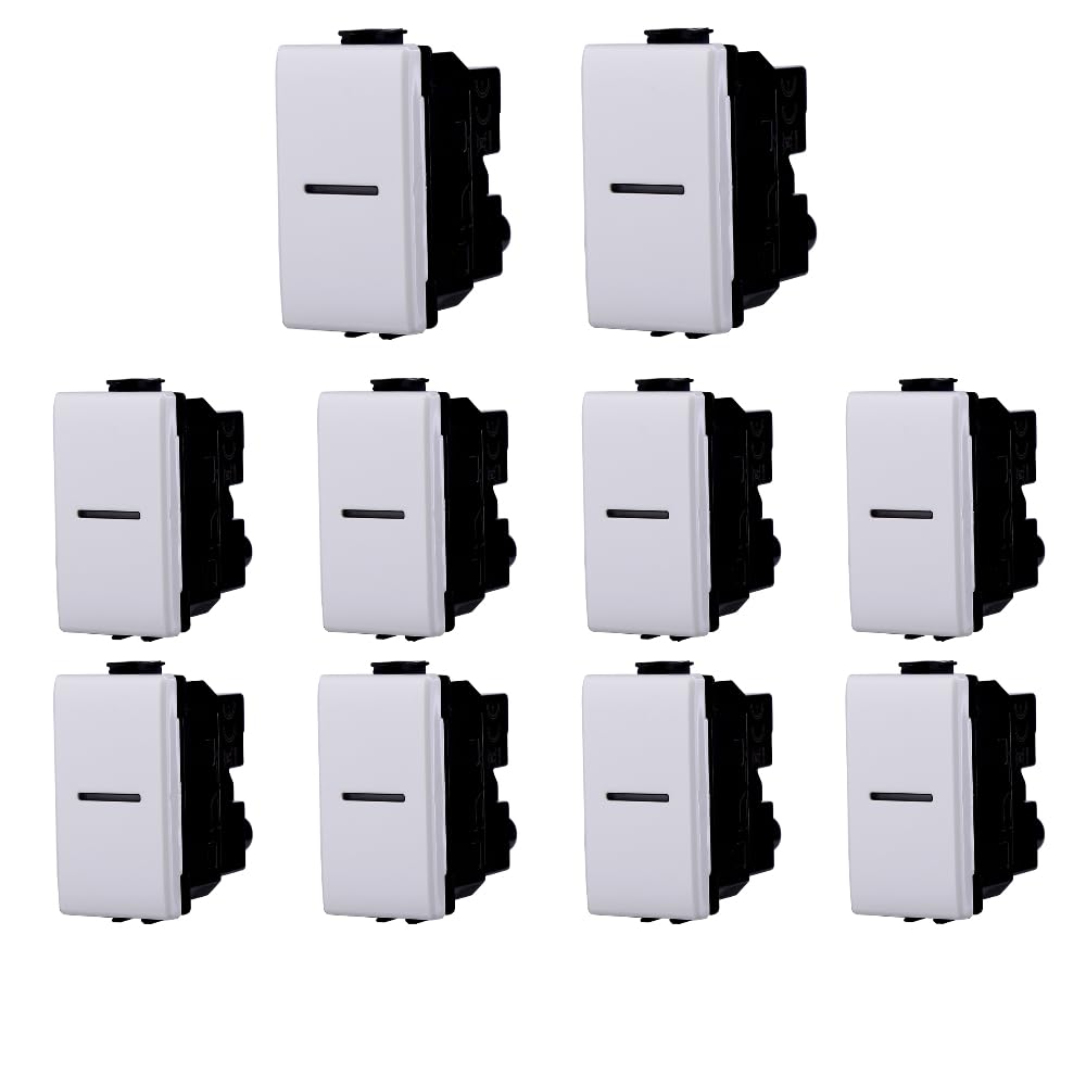 gloca Set 10 Pulsanti 1P Assiali 16A 220V Compatibili Con Serie Matix