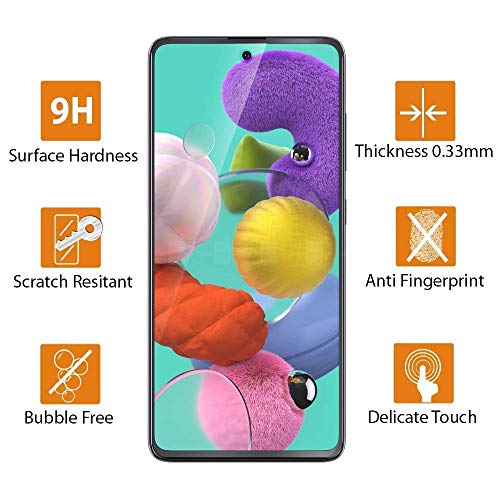 Image of Screen Protector for Samsung Galaxy A51 (Black) Tempered Glass Edge-to-Edge 6D Screen Guard With Installation Kit