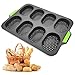 Produktbild VINLINGDAI Brötchen Backform,Brot Crisping Tray Non Stick silikon 8 Grids Mini Baguette Backblech für Küchen-Backwerkzeug (schwarz/23.8 * 34.5 * 2.5CM)