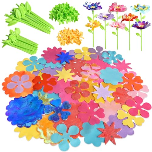 DIY Flower Accessories Set, DIY Art & Craft Kits Toys for Kids Girls, Gift for 4 5 6 7 8 Year Old Toddler Girl, Educational Activity Preschool Birthday Christmas Gifts, Suitable for All Flower Toys
