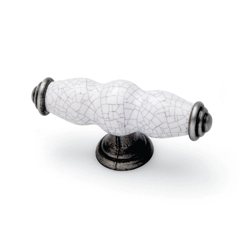 FITTINGSCO Winchester T Bar Knob Pewter/White Crackle