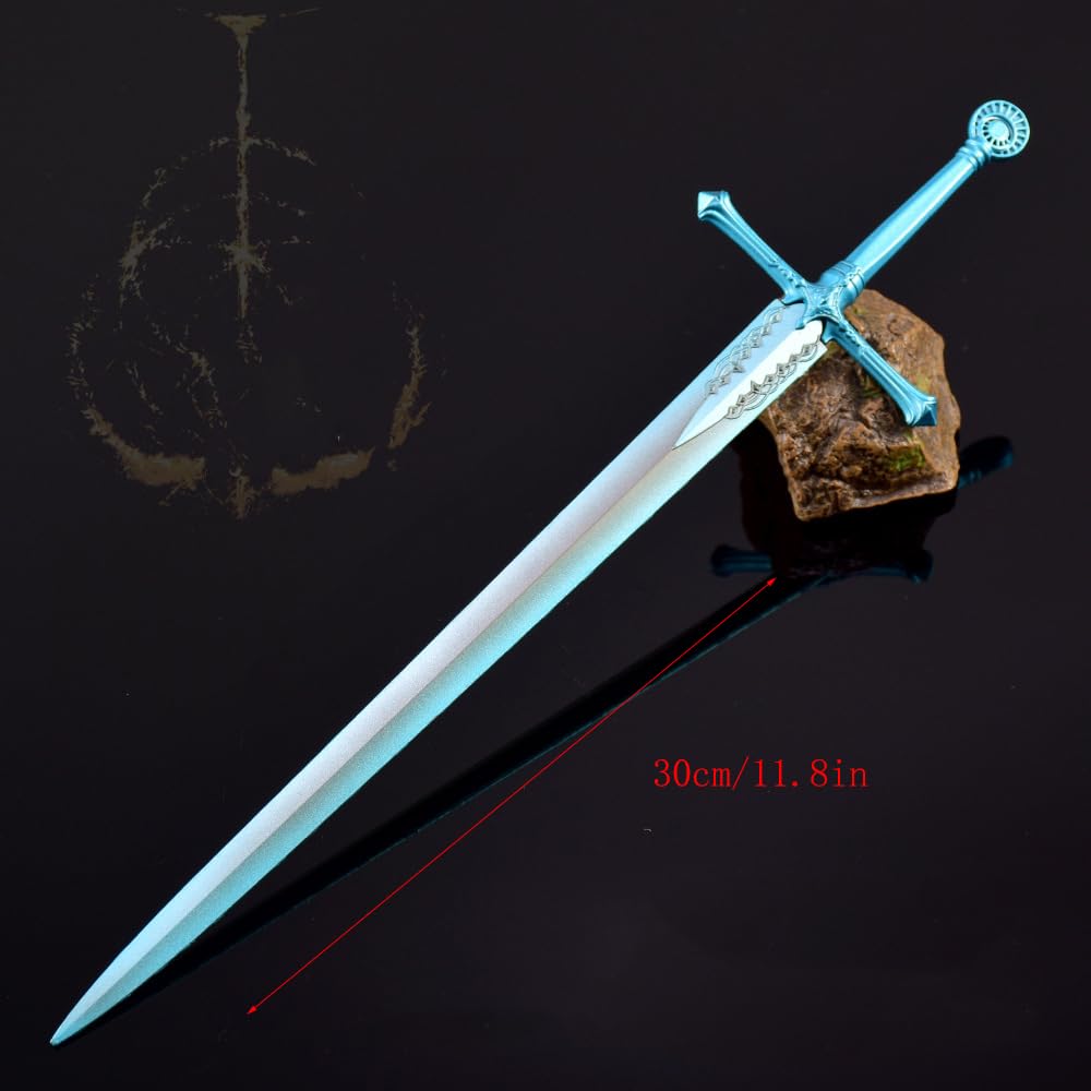 Regalos para los Amantes de los Videojuegos, Modelo de Espada del Caballero cariano Coleccionable Elden Ring - Accesorios Juego Metal 30 cm
