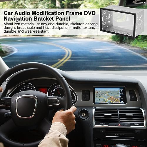 Gobesty Double DIN Car Stereo Cage, Double DIN Cage Metal for Car Radio, Double DIN Installation Slot, Universal Car Stereo Radio Mounting Frame with Fitting Kit, for Most Double DIN Car Audio - Image 3