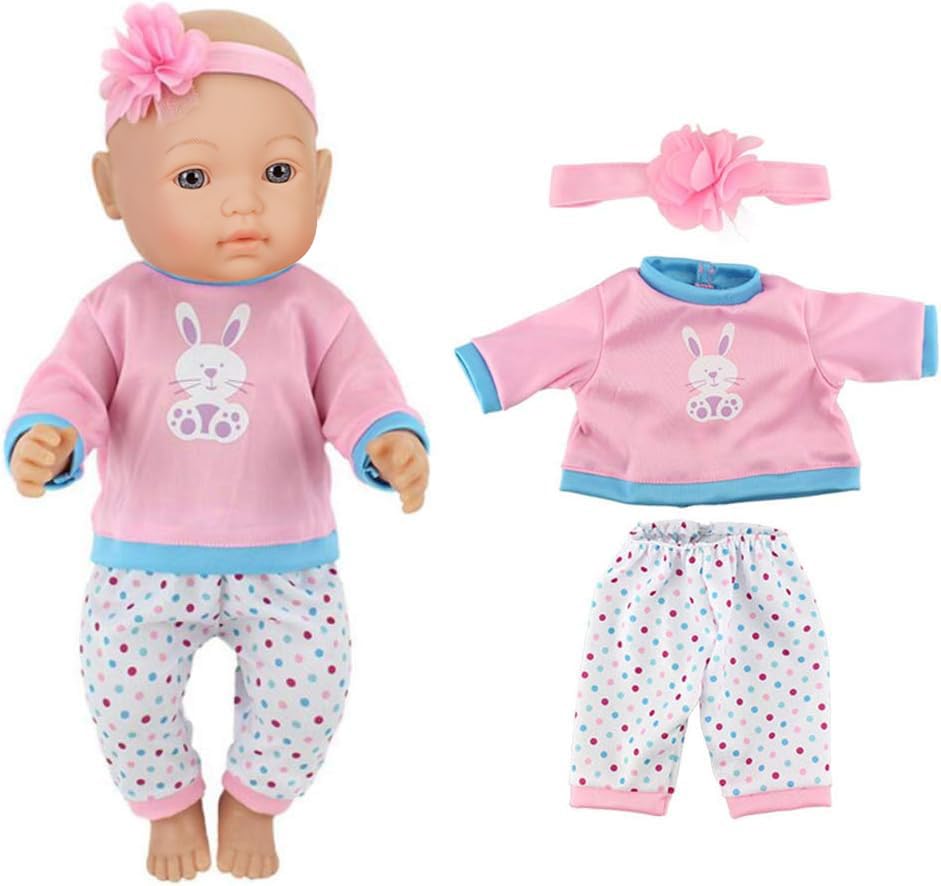 4 juegos de ropa de muñeca de bebé, trajes de moda para bebés recién nacidos de 14 a 16 pulgadas, 17 pulgadas, muñecas de 15 pulgadas y 18 pulgadas 4