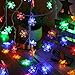 Lumières de Noë,Guirlande lumineuse sapin,lumières de flocon de neige de Noël à piles, 6 m, 40 lumières LED Coloré,pour arbre de Noël Maison Jardin Chambre Décoration intérieure et extérieure jardin.