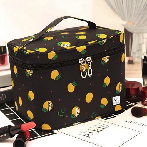 Image of NFI essentials Printed Cosmetic Organizer Bag, Makeup Bag for Women Toiletry Bag Makeup Organizer Make up Kit Travel Pouch Vanity Bag Pouch for Girls