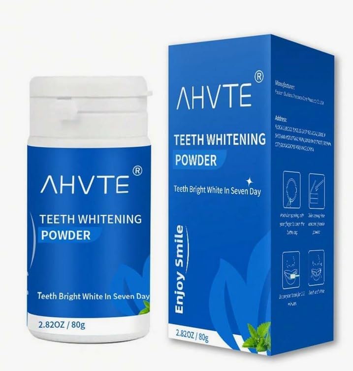 Amazon.com: AHVTE Teeth Whitening Powder – Deep Cleaning Mint Formula ...