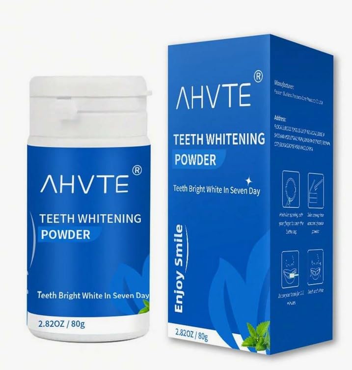 Teeth Whitening Powder – Deep Cleaning Mint Formula Enhanced with...