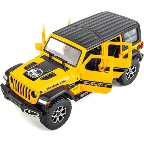 Image of 1:24 Scale Wrangler Rubicon Toy Car for Kids Collection Diecast Metal Model Car with Light Sound Pull Back Openable Door
