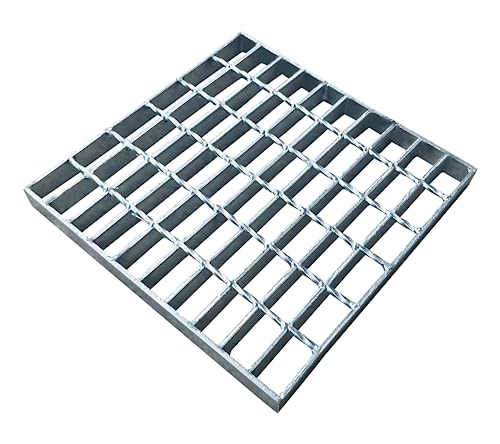 Natotela Gitterrost Verzinkt 300x300x30 mm MW: 30/50 mm Tragstab 30/3 mm Metallgitter Gitter Abflussgitter Einlaufgitter GullyGitter für Bodenablauf Hofablauf Feuerverzinkt Rostfrei Quadratisch