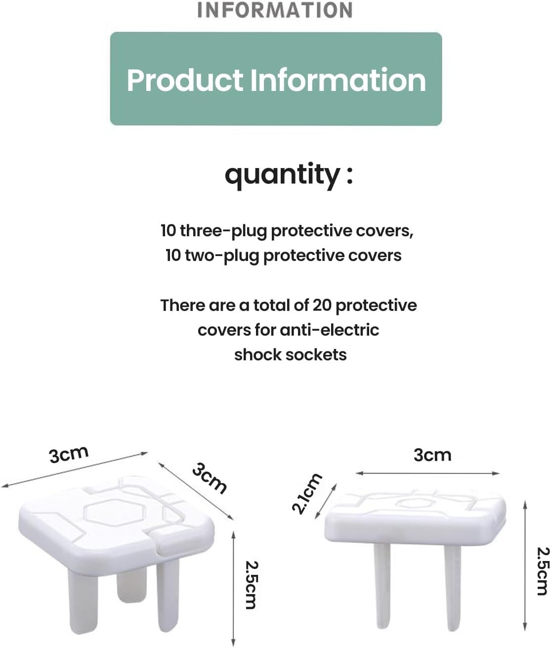 10Pcs Set of Outlet Covers, Premium Safety Plugs, Durable and Secure Protection, White (10 PCS 3-Prong Outlet Covers + 2-Prong Outlet Covers)