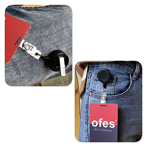 Qreel - 2 Pack - Retractable Id Name Badge Holder Reels With Swivel Alligator Clip (Black) #TOP3