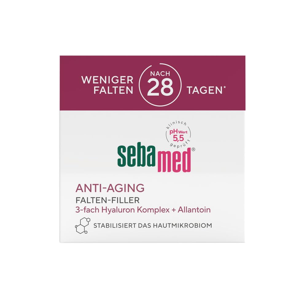 Sebamed Anti-Aging Faltencreme Falten-Filler, Feuchtigkeitspflege für Männer und Frauen, mit 3-fach Hyaluron Komplex, auch für bereits ausgeprägte Falten, mindert Falten nach nur 28 Tagen, 50ml