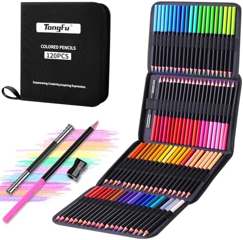 TongFu Color Pencil Set, 120 Colored Pencils for Adult Coloring Books, Oil Based Soft Core, Coloring Pencils for Sketching, Shading, Blending, Drawing Pencils for Kids Adults Beginner, Artist Coloring