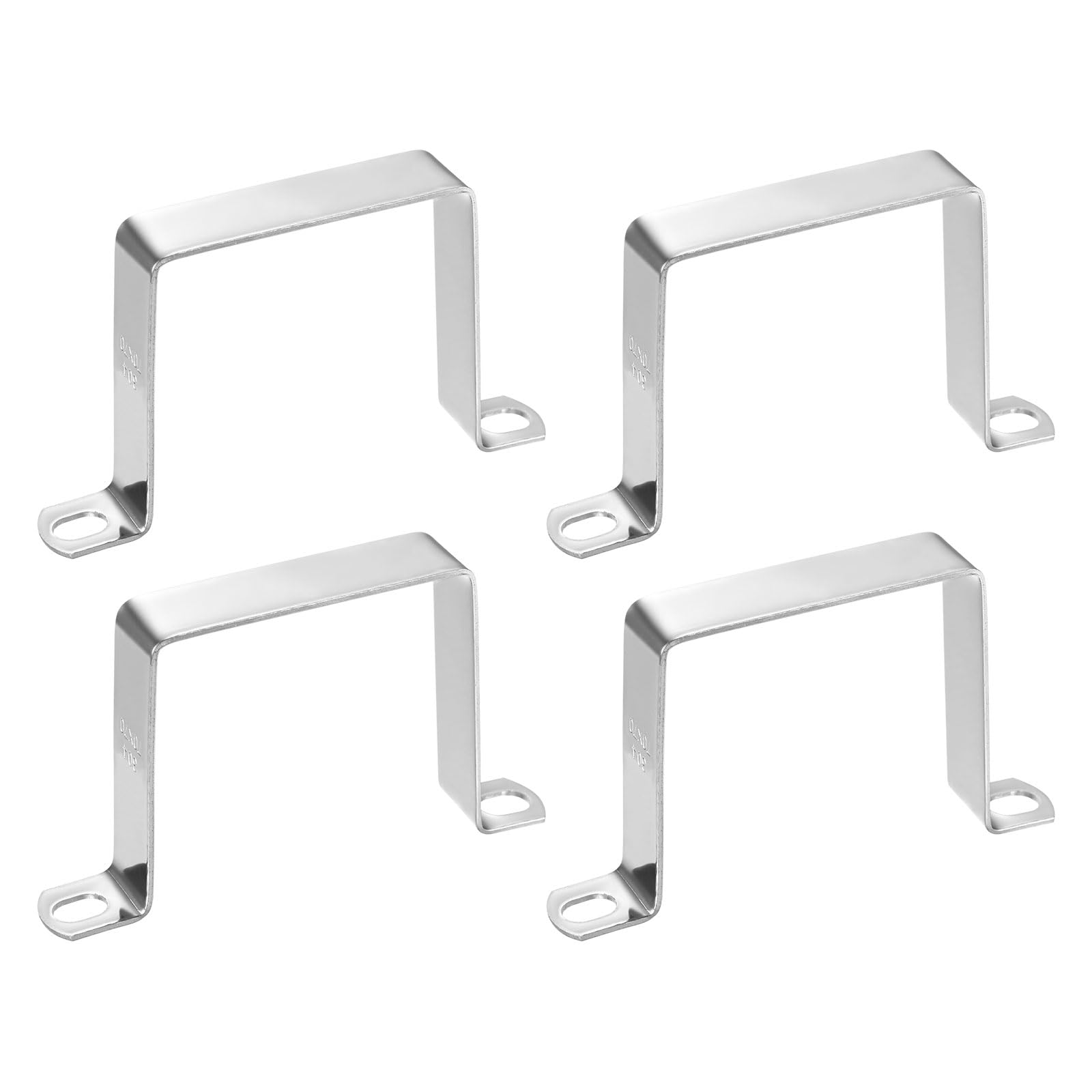 M METERXITY 4-Pack U Shaped Connector Bracket, 70x70mm 304 Stainless Steel Square Pipe Clamp for Door Closed Bar Holder Strut Channel/Fixing Tools/Pipe, Strap Clamp for Rectangular Tube