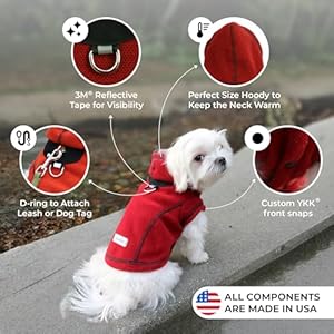 Louie-de-Coton-Made-in-USA-Calming-Polartec-Thermal-Pro-Fleece-Jackets-for-Small-Dogs-Recycled-Stretchy-Quick-Dry-Snaps-for-Easy-On-and-Off-Leash-Hole-and-D-Ring-Thick-Coat-with-Hood-Medium-Red - Cucciolini Doodles   Louie-de-Coton-Made-in-USA-Calming-Polartec-Thermal-Pro-Fleece-Jackets-for-Small-Dogs-Recycled-Stretchy-Quick-Dry-Snaps-for-Easy-On-and-Off-Leash-Hole-and-D-Ring-Thick-Coat-with-Hood-Medium-Red