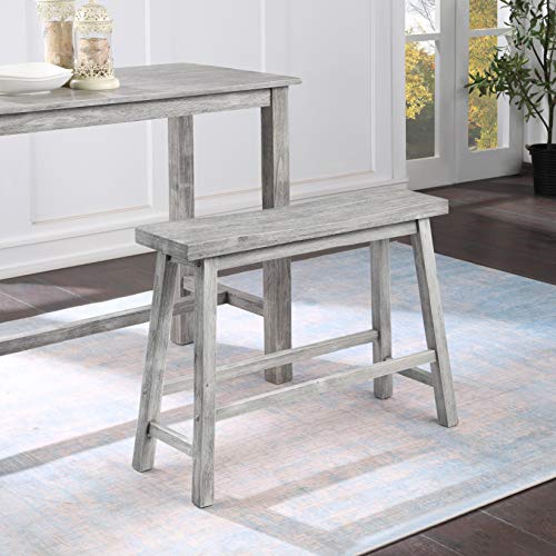 Image of Boraam Sonoma Counter Height Backless Bench - Storm Gray Wire-Brush