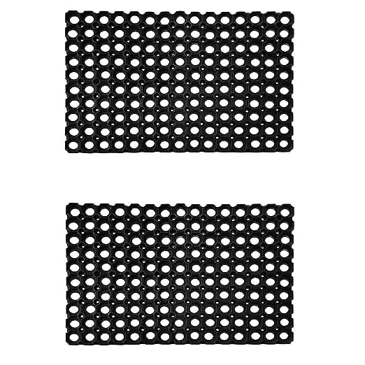 Goodpecker PVC Antislip Rubber Hollow Mat Traps Mud/Dirt for Entrance Home Office Outdoor Black (40x60(Pack of 2))