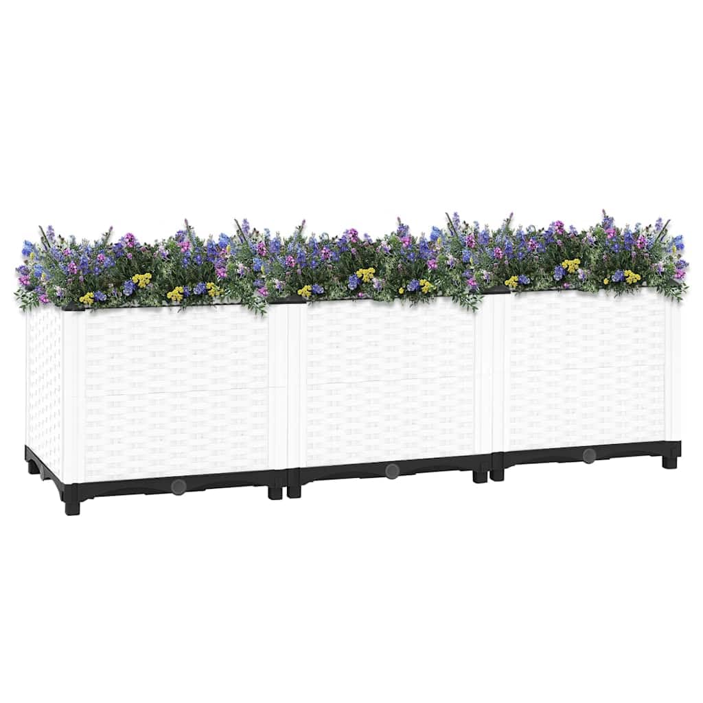 Bac à fleurs robuste design rotin élégant grand lit surélevé de terrasse
