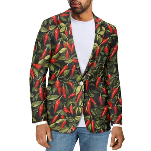 Mens Plus Size Blazer Jacket Novelty 3D Printed Long Sleeve One Button Blazer Suit