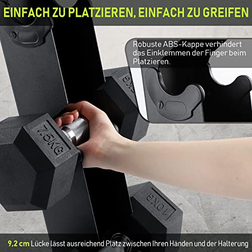 PhysKcal 6-Tier Kurzhantel Rack,Hantelablage für Kurzhanteln, Strapazierfähiger Stah, 300kg Belastbarkeit, Hantelständer Hantelablage