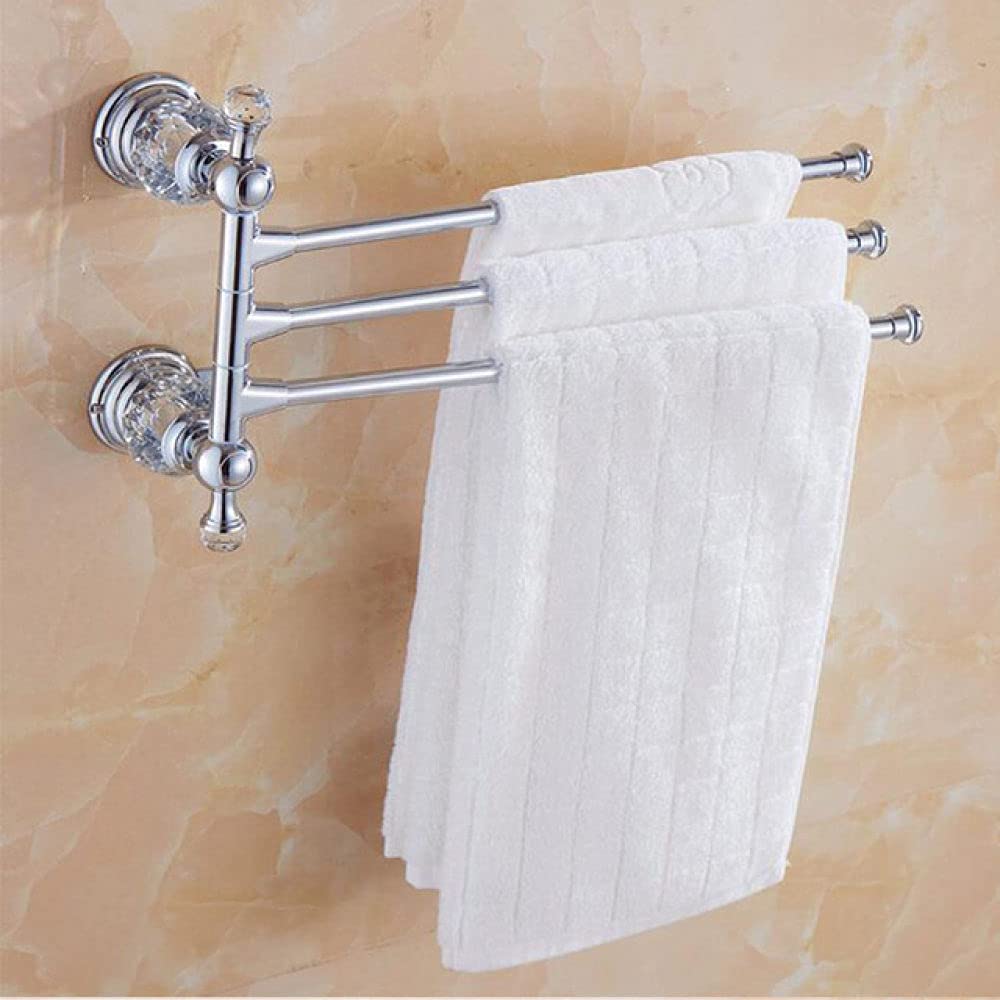 Accesorios de baño de Lujo Juego con Estante de Ducha de latón Cristal Plateado Barra de Toalla montada en la Toalla Soporte de Papel higiénico y Bosque de Cepillo de Inodoro Giratorio LWX